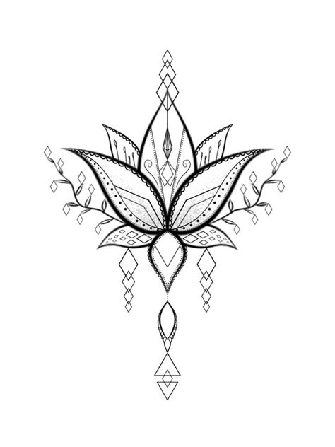 Line art lotus flower symmetrical drawing by Soppeldunk on DeviantArt