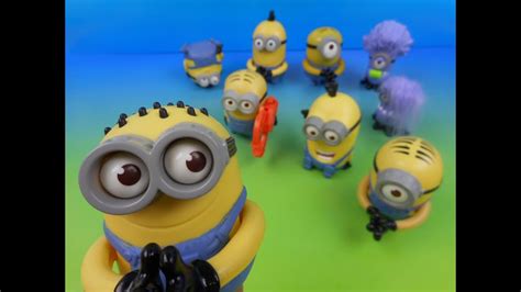 McDONALD'S MINIONS SET OF 9 DESPICABLE ME 2 KID'S MEAL MOVIE TOY'S VIDEO REVIEW - YouTube