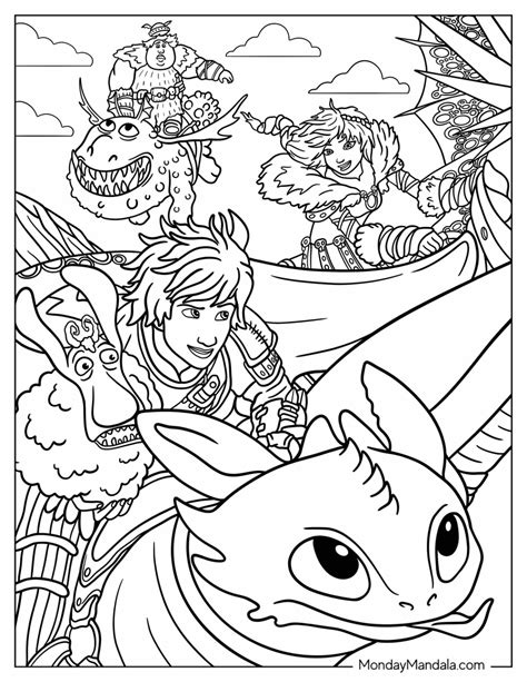 20 How To Train Your Dragon Coloring Pages (Free PDFs)