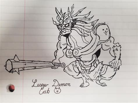 [Fan-Made] The first Uber I've drawn: Lesser Demon Cat! : r/battlecats