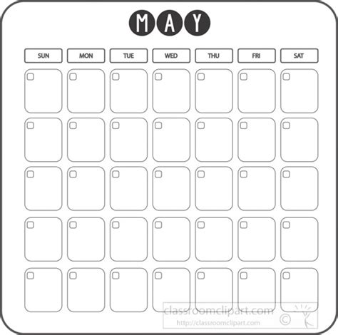 Calendar Clipart - may-calendar-days-week-blank-template-clipart ...