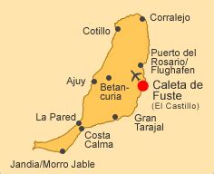 Caleta de Fuste on Fuerteventura - Topography including position plan ...