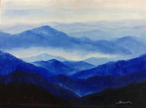 Blue Ridge Mountain Painting by Sun Sohovich - Pixels