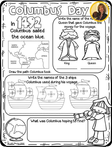 This adorable b&w poster is perfect for your kiddos to color when studying about Columbus Day ...