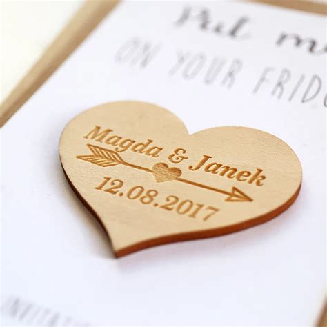 Customized Wood Heart Favors, Wedding Wood Favors, Save the Date Wood Magnets, Engraved Wood ...