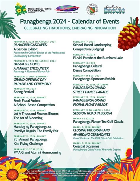 Panagbenga Pageant 2024 Schedule of Occasions - offroadingblog.com