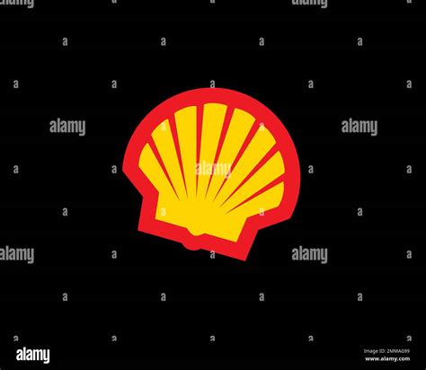 Shell Oil Company, rotated, black background, logo, brand name Stock ...