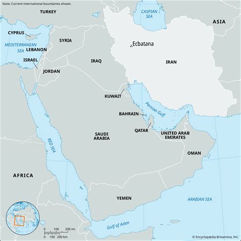 Map Of Modern Persia