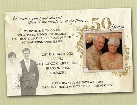 50Th Anniversary Party Invitations Templates