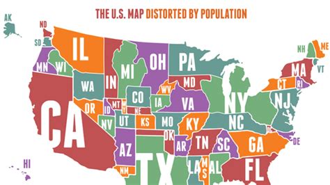 The U.S. Map Distorted by Population | Mental Floss