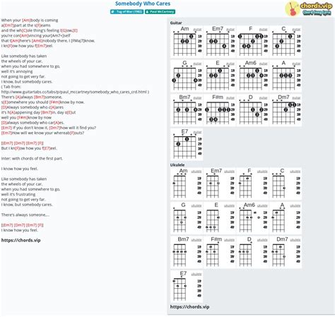 Chord: Somebody Who Cares - tab, song lyric, sheet, guitar, ukulele | chords.vip