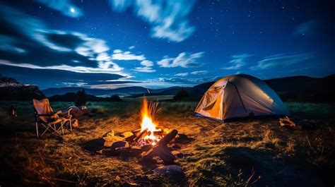 Premium Photo | Starry Night Camping Embracing the Celestial Magic in the Great Outdoors