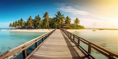 Premium AI Image | Nature panoramic landscape Amazing Panorama sandy tropical beach with ...