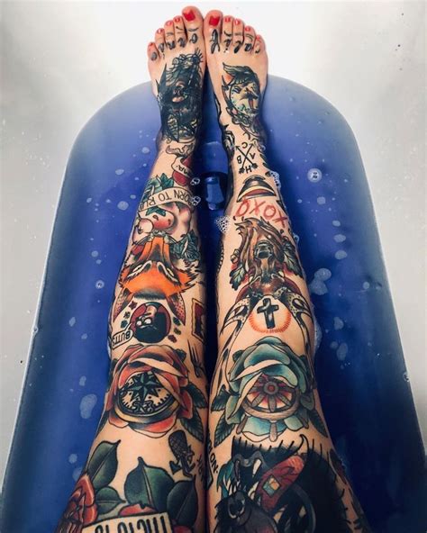 Blue bath 🛀 . . . . . . . #bathtub #bath #kneipp #tattoo #tattooedlegs #legsleeves #inked # ...