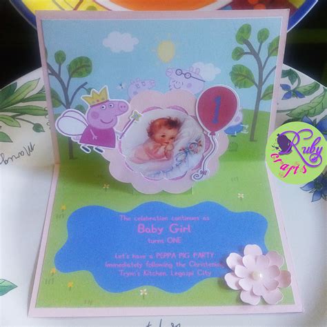 PEPPA PIG POP-UP INVITATION Designed and sold by Ruby Crafts and Gifts Shop # ...