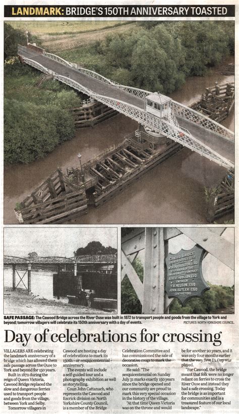 Article about Cawood Bridge and its 150th Anniversary – Escrick Heritage