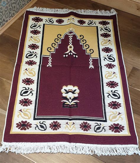 Essentials › Prayer Mats › Hand Made Large Double Sided Floral 100% Wool Prayer Mat