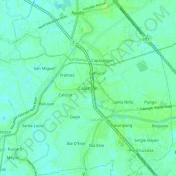 Calumpit topographic map, elevation, terrain