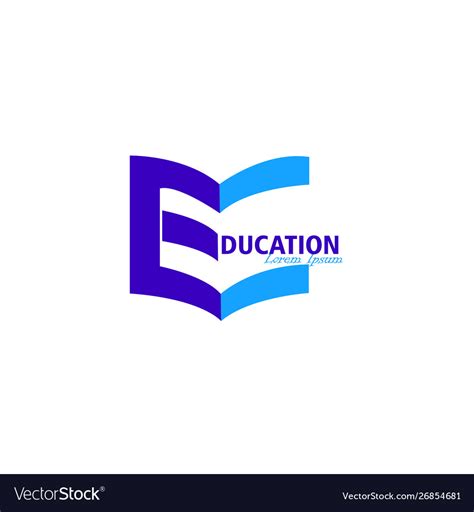 Letter e education logo icon design Royalty Free Vector