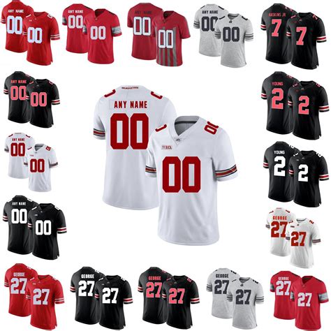 2020 NCAA Ohio State Buckeyes College Football Jerseys Mens Justin Fields Jersey 2 Chase Young 7 ...