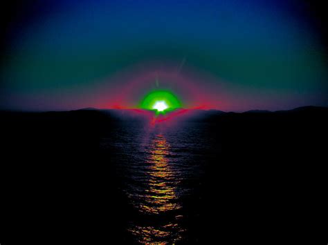 Green Flash at Sunrise Photograph by Tim G Ross - Pixels