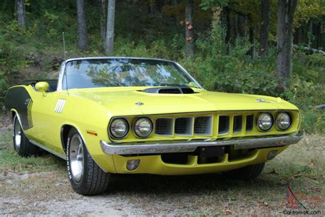 71 Cuda Convertible 340 4spd Curious Yellow Original #s matching Car