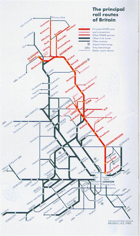 Principle Routes of British Rail | Train map, British rail, Transit map