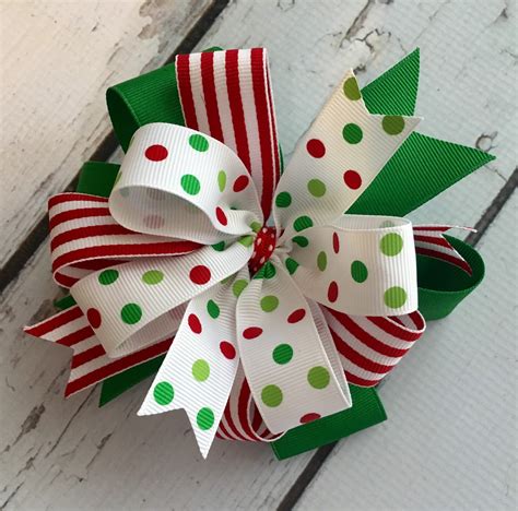 Sassy Christmas Hair Bow Christmas Bow Grosgrain Ribbons