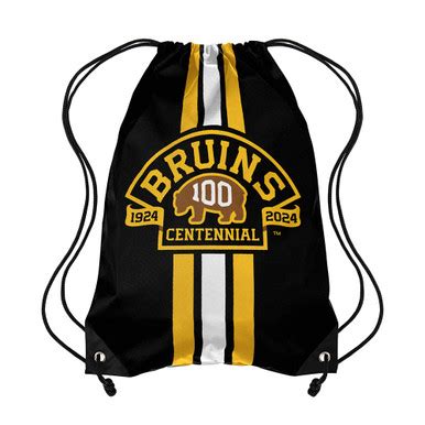 Bruins Centennial Logo Stripe Drawstring Bag