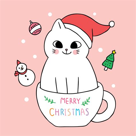 How To Draw A Christmas Cat Easy - Howto Techno