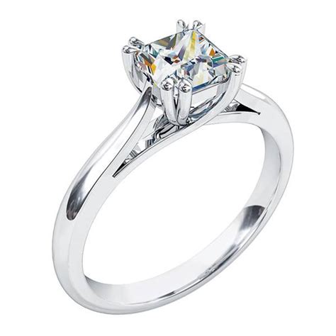 Asscher cut diamond solitaire engagement ring - Andrew Mazzone