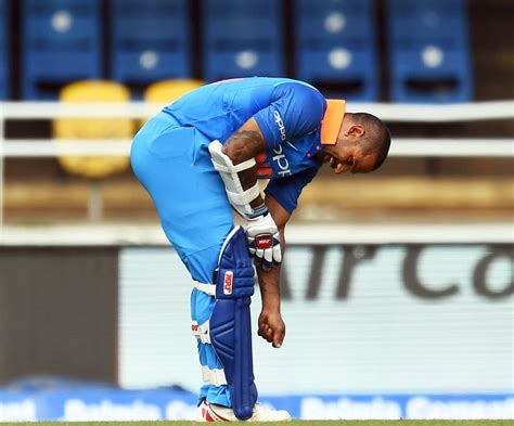 Shikhar Dhawan was struck twice on the elbow | ESPNcricinfo.com