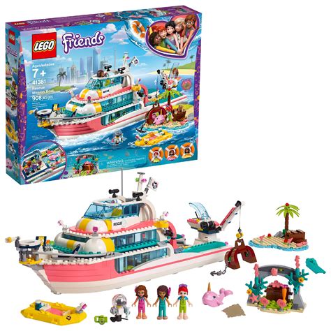 LEGO Friends Rescue Mission Boat 41381 Sea Building Kit (908 Pieces) - Walmart.com