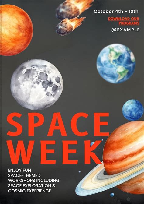 Space week poster template, editable | Premium Editable Template - rawpixel