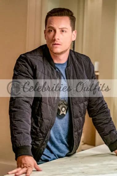 Chicago PD Jesse Lee Soffer Jay Halstead Black Bomber Jacket