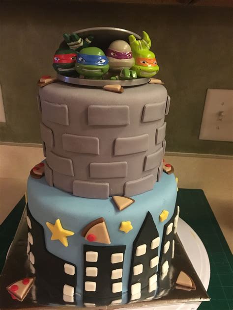 Ninja Turtle Cake | Turtle cake, Ninja turtle cake, Birthday cake kids