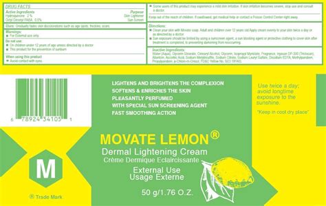 Movate Skin Lightening Lemon (cream) International Beauty Exchange