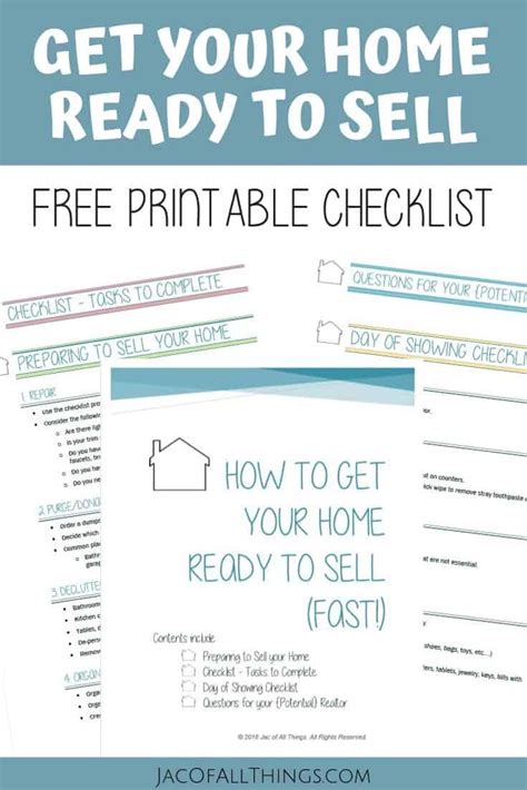 Get Your House Ready to Sell (Free Printable Checklist) | Jac of All Things