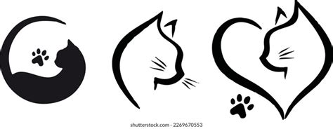 Black White Cat Logo Design Set Stock Vector (Royalty Free) 2269670553 | Shutterstock