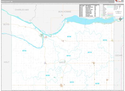 Knox County, NE Wall Map Premium Style by MarketMAPS