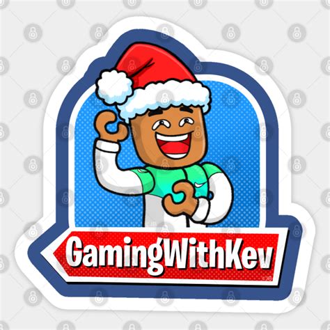 Kev in a Christmas Hat - Gamingwithkev - Sticker | TeePublic