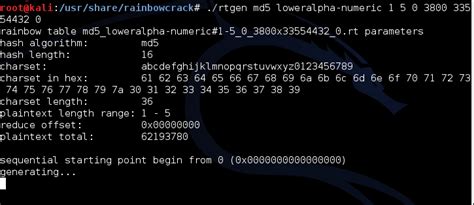 Using rainbow tables | Kali Linux Cookbook