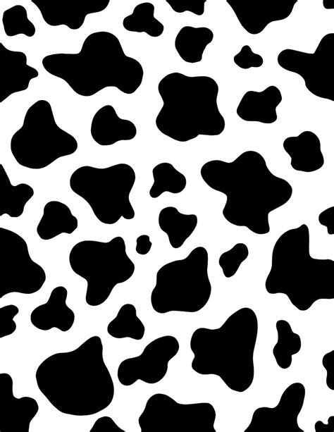 Black and white small printed cow print png and svg digital | Etsy