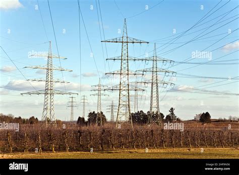 electricity tower for energy in beautiful landscape Stock Photo - Alamy