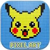 Pikachu Color By Number - Pokemon Pixel Art Games online game with UptoPlay