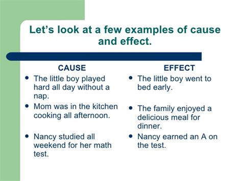 Simple Cause And Effect Examples - Templates Printable Free