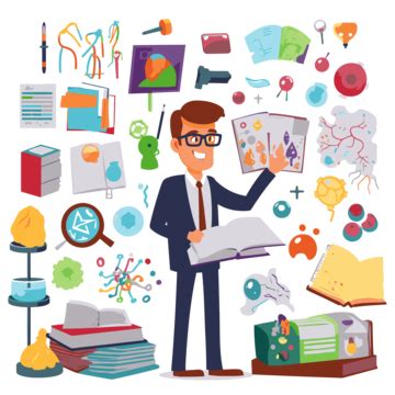 Psychology Clipart Professional Scientist Research Elements Vector Illustration Cartoon, Cartoon ...