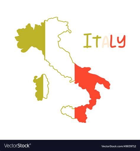 Italian map filled with flag colors Royalty Free Vector