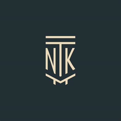 NK initial monogram with simple line art pillar logo designs 11488524 Vector Art at Vecteezy