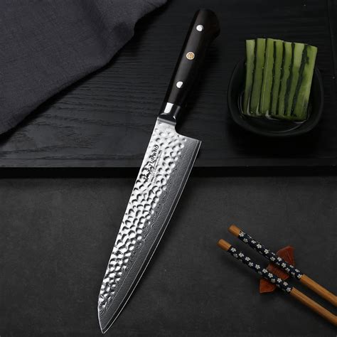 OEM Gyuto Japanese Chef Knife Damascus Gyuto Blade Black Handle